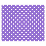 Polka Dots - White on Dark Pastel Purple Double Sided Flano Blanket (Small)