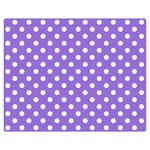 Polka Dots - White on Dark Pastel Purple Double Sided Flano Blanket (Medium)