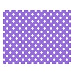 Polka Dots - White on Dark Pastel Purple Double Sided Flano Blanket (Large)