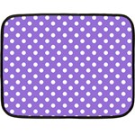 Polka Dots - White on Dark Pastel Purple Fleece Blanket (Mini)
