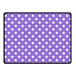 Polka Dots - White on Dark Pastel Purple Fleece Blanket (Small) (One Side)