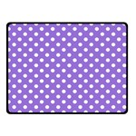 Polka Dots - White on Dark Pastel Purple Double Sided Fleece Blanket (Small) (Two Sides)
