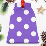 Polka Dots - White on Dark Pastel Purple Ornament (Bell)