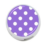 Polka Dots - White on Dark Pastel Purple 4-Port USB Hub (One Side)
