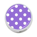 Polka Dots - White on Dark Pastel Purple 4-Port USB Hub (Two Sides)