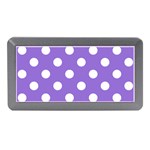 Polka Dots - White on Dark Pastel Purple Memory Card Reader (Mini)