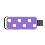 Polka Dots - White on Dark Pastel Purple Portable USB Flash (One Side)
