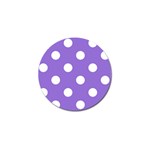 Polka Dots - White on Dark Pastel Purple Golf Ball Marker