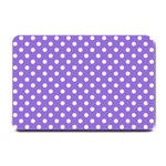 Polka Dots - White on Dark Pastel Purple Small Doormat