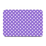 Polka Dots - White on Dark Pastel Purple Plate Mat