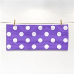 Polka Dots - White on Dark Pastel Purple Hand Towel