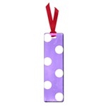 Polka Dots - White on Dark Pastel Purple Small Book Mark