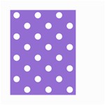 Polka Dots - White on Dark Pastel Purple Small Garden Flag (Two Sides)