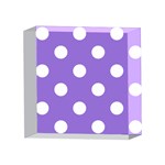 Polka Dots - White on Dark Pastel Purple 4 x 4  Acrylic Photo Block