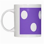 Polka Dots - White on Dark Pastel Purple White Mug