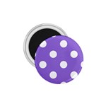 Polka Dots - White on Dark Pastel Purple 1.75  Magnet
