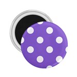 Polka Dots - White on Dark Pastel Purple 2.25  Magnet