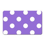 Polka Dots - White on Dark Pastel Purple Magnet (Rectangular)