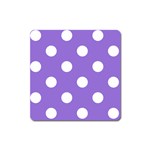Polka Dots - White on Dark Pastel Purple Magnet (Square)