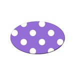 Polka Dots - White on Dark Pastel Purple Sticker Oval (100 pack)