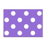 Polka Dots - White on Dark Pastel Purple Sticker A4 (10 pack)