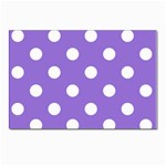 Polka Dots - White on Dark Pastel Purple Postcard 4  x 6 