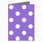 Polka Dots - White on Dark Pastel Purple Greeting Cards (Pkg of 8)