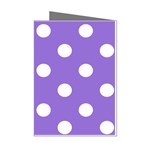Polka Dots - White on Dark Pastel Purple Mini Greeting Cards (Pkg of 8)