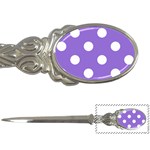 Polka Dots - White on Dark Pastel Purple Letter Opener
