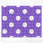 Polka Dots - White on Dark Pastel Purple Jigsaw Puzzle (Rectangular)