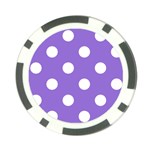 Polka Dots - White on Dark Pastel Purple Poker Chip Card Guard (10 pack)