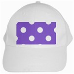 Polka Dots - White on Dark Pastel Purple White Cap