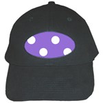 Polka Dots - White on Dark Pastel Purple Black Cap