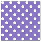 Polka Dots - White on Ube Violet Large Satin Scarf (Square)