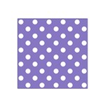 Polka Dots - White on Ube Violet Satin Bandana Scarf