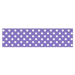 Polka Dots - White on Ube Violet Satin Scarf (Oblong)