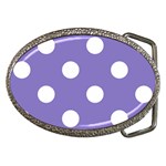Polka Dots - White on Ube Violet Belt Buckle