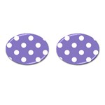 Polka Dots - White on Ube Violet Cufflinks (Oval)