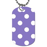 Polka Dots - White on Ube Violet Dog Tag (Two Sides)