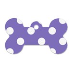 Polka Dots - White on Ube Violet Dog Tag Bone (One Side)