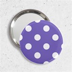 Polka Dots - White on Ube Violet 2.25  Handbag Mirror