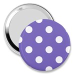 Polka Dots - White on Ube Violet 3  Handbag Mirror