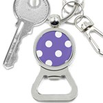 Polka Dots - White on Ube Violet Bottle Opener Key Chain