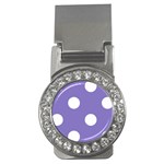 Polka Dots - White on Ube Violet Money Clip (CZ)
