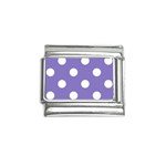 Polka Dots - White on Ube Violet Italian Charm (9mm)
