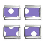 Polka Dots - White on Ube Violet 9mm Italian Charm (4 pack)
