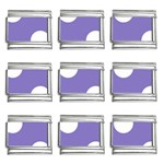 Polka Dots - White on Ube Violet 9mm Italian Charm (9 pack)