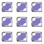 Polka Dots - White on Ube Violet Mega Link Italian Charm (9 pack)