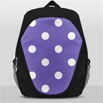 Polka Dots - White on Ube Violet Backpack Bag