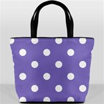 Polka Dots - White on Ube Violet Bucket Bag
